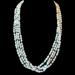 Vintage Freshwater Pearl 4 Strand Gold Filled Estate Necklace